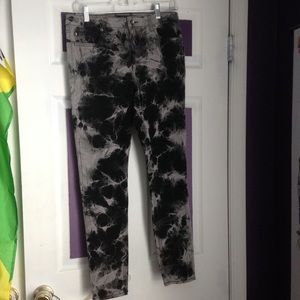 Black & Grey Smoke Tie Dye Skinny Jeans Hot Topic